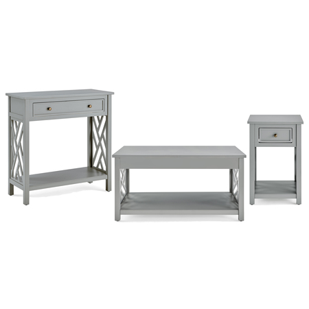 ALATERRE FURNITURE Coventry 36" Coffee Table, End Table and Console/TV Table, Color: Gray ANCT01141840